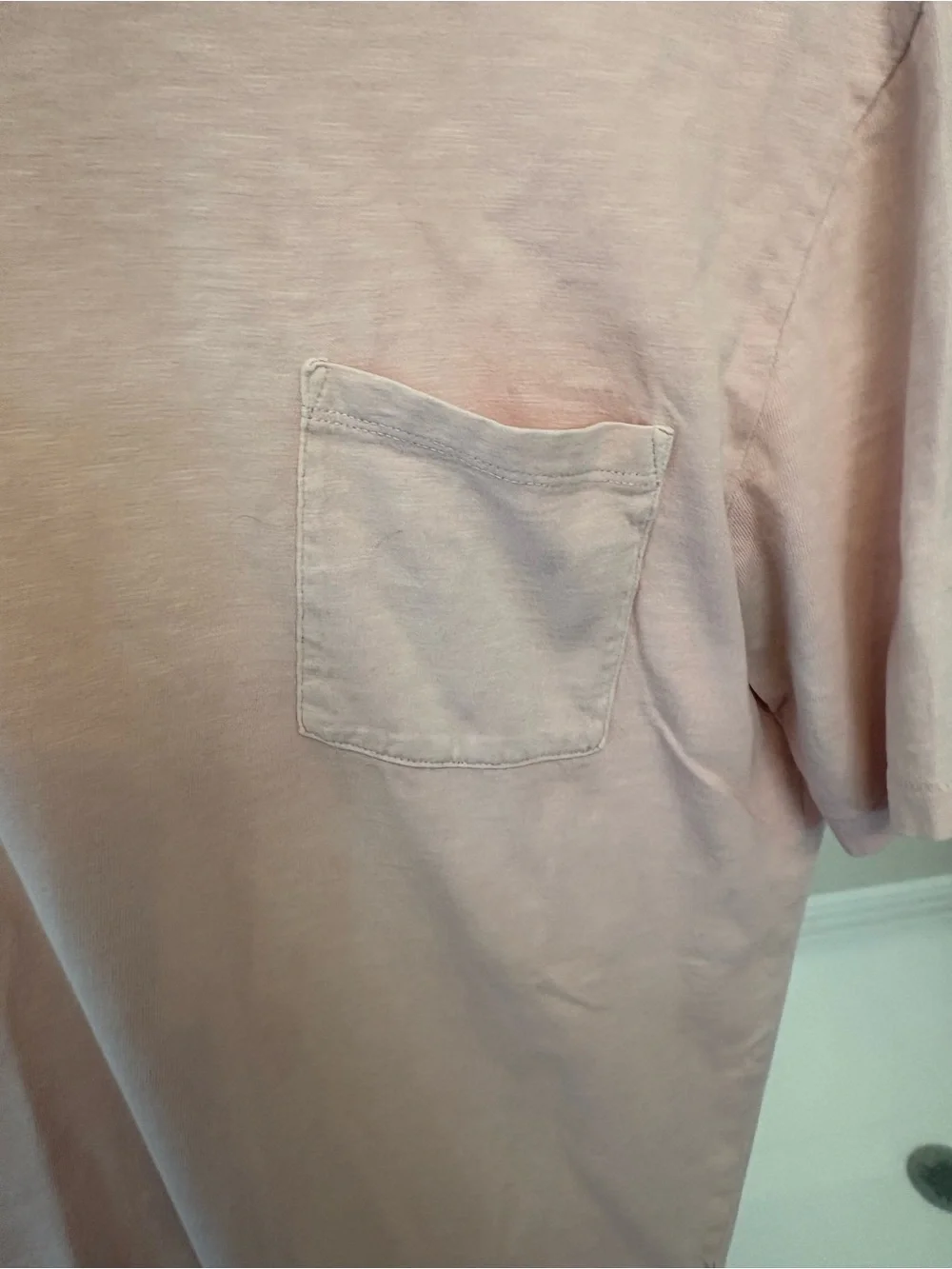 J. Crew Men's Short Sleeve Pocket Tee in Pale Pink‎